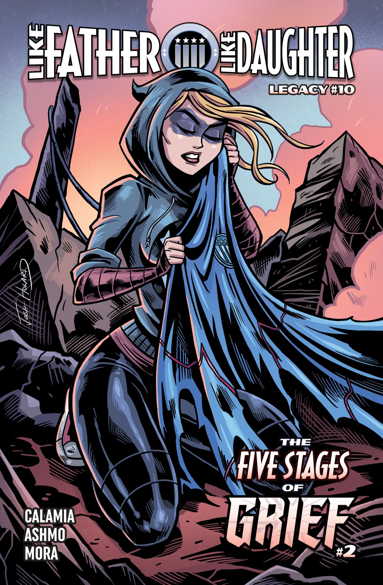 Like Father, Like Daughter: The Five Stages of Grief #2 - “Death of Superman” Homage Cover C by Josh Howard